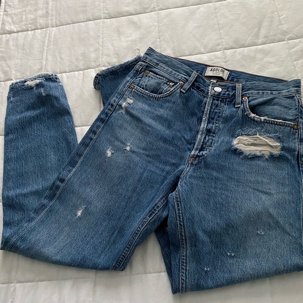 Agolde high waisted distressed jeans